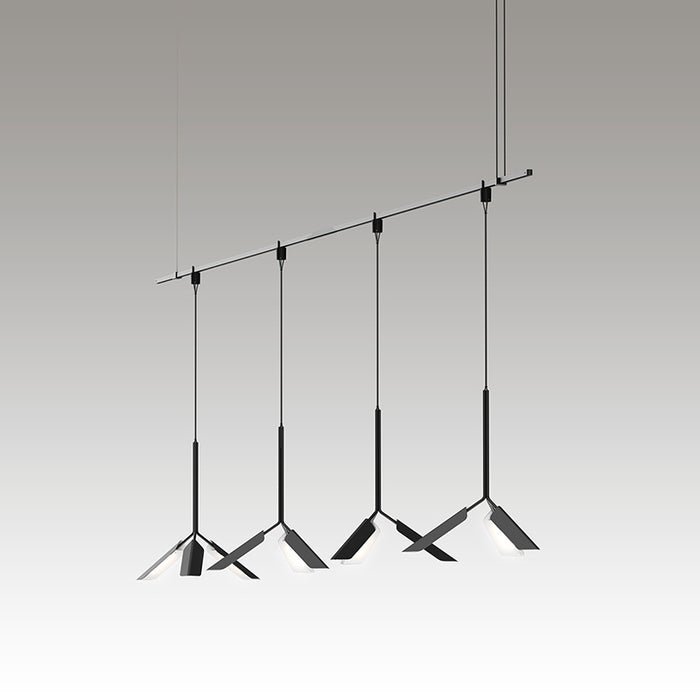 Sonneman SLS1163 Four Light Pendant, Satin Black