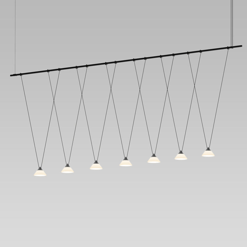 Sonneman SLS1167 Seven Light Pendant, Satin Black
