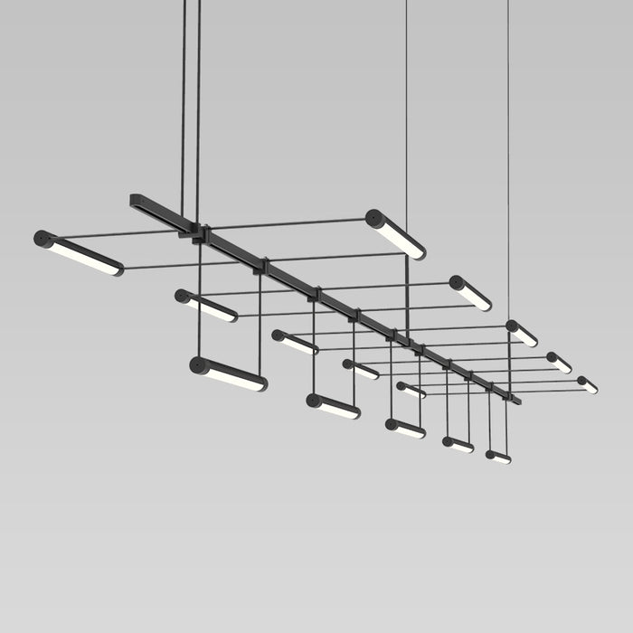 Sonneman SLS1310 15 Light Pendant, Satin Black