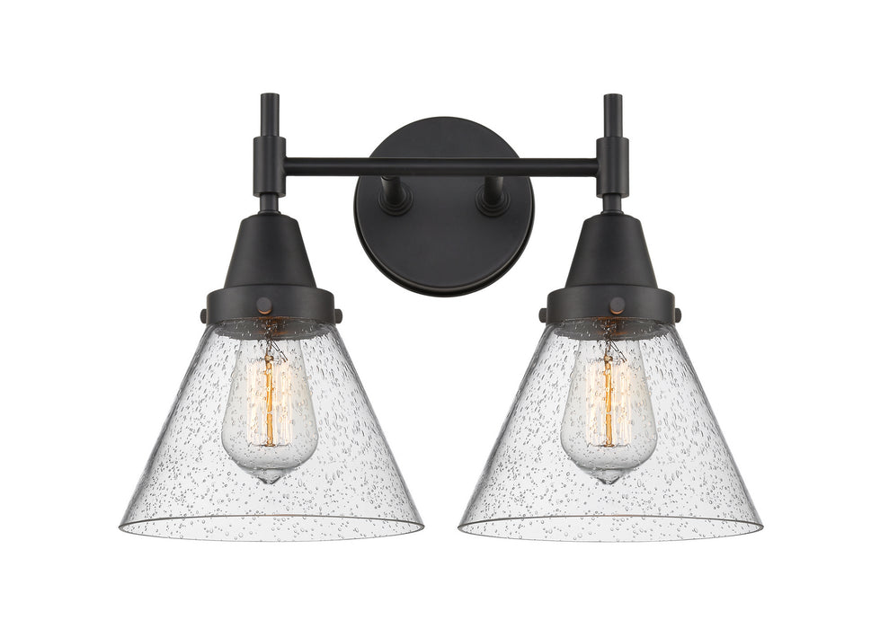 Innovations 447-2W-BK-G44 Two Light Bath Vanity, Matte Black