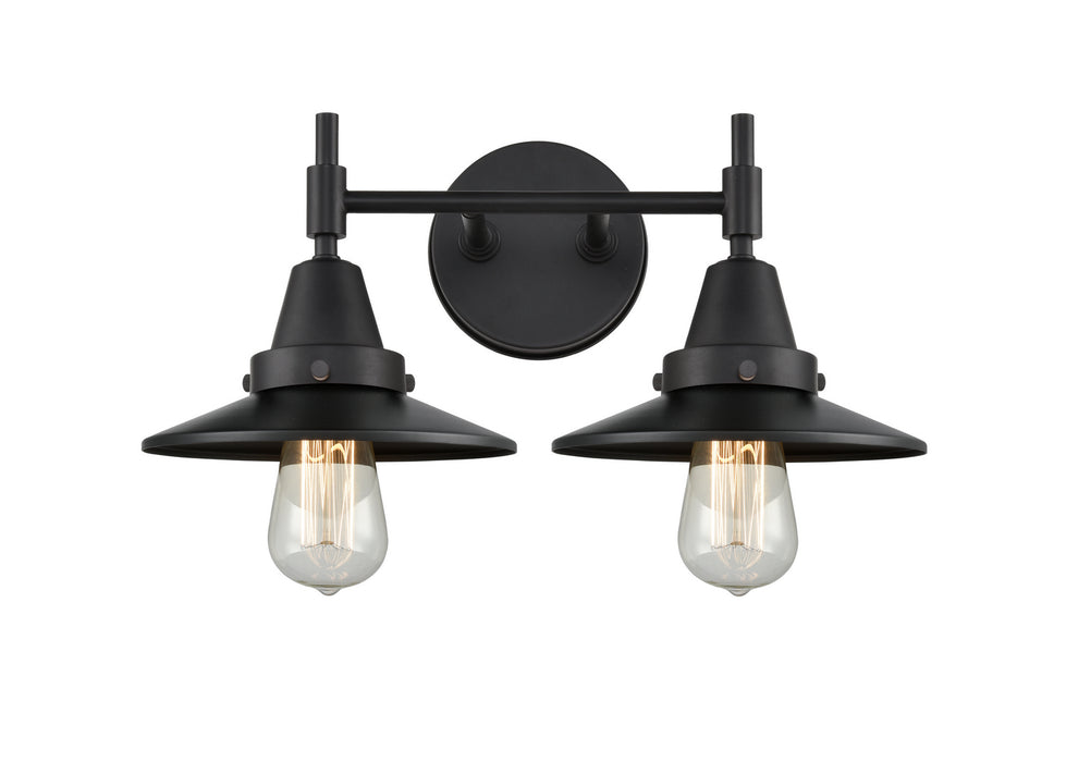 Innovations 447-2W-BK-M6-BK Two Light Bath Vanity, Matte Black