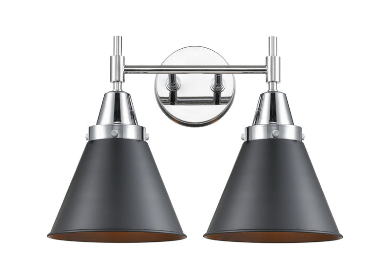 Innovations 447-2W-PC-M13-BK Two Light Bath Vanity, Polished Chrome