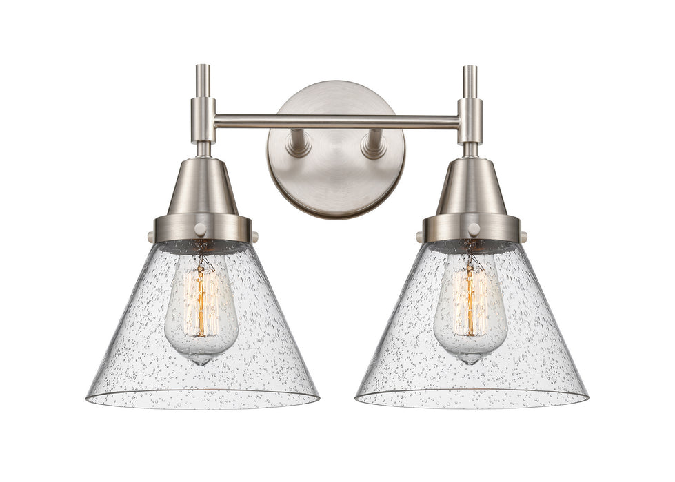 Innovations 447-2W-SN-G44 Two Light Bath Vanity, Satin Nickel