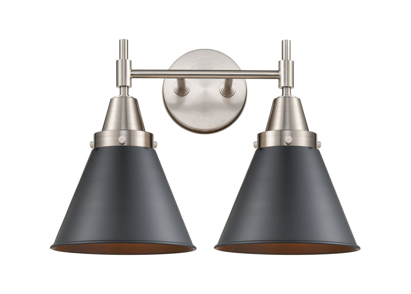 Innovations 447-2W-SN-M13-BK Two Light Bath Vanity, Satin Nickel
