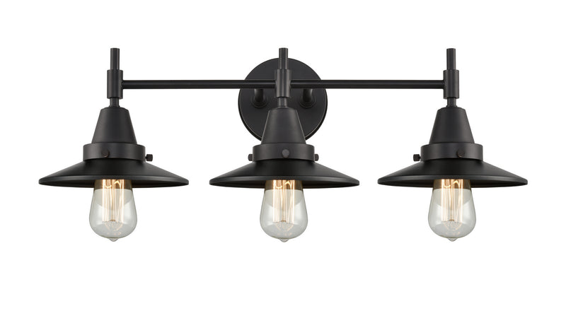 Innovations 447-3W-BK-M6-BK Three Light Bath Vanity, Matte Black