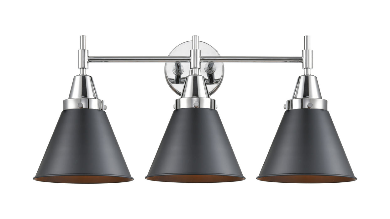 Innovations 447-3W-PC-M13-BK Three Light Bath Vanity, Polished Chrome