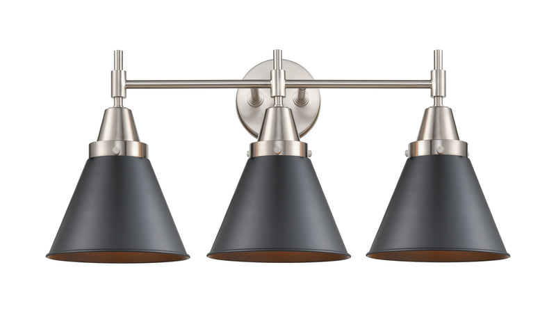 Innovations 447-3W-SN-M13-BK Three Light Bath Vanity, Satin Nickel