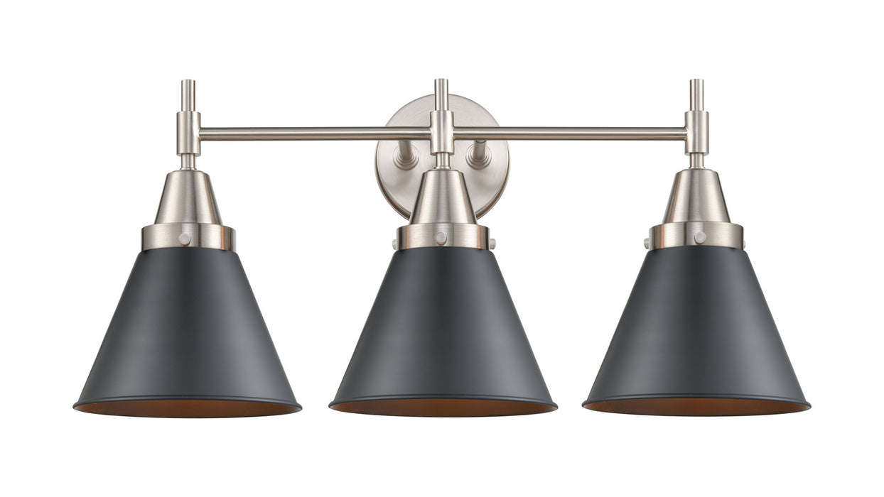Innovations 447-3W-SN-M13-BK Three Light Bath Vanity, Satin Nickel