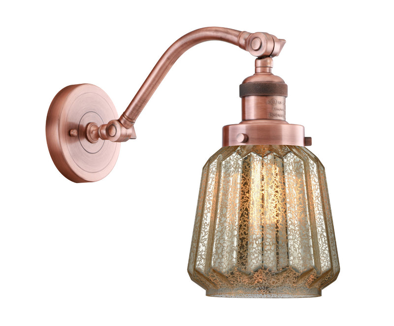 Innovations 515-1W-AC-G146 One Light Wall Sconce, Antique Copper