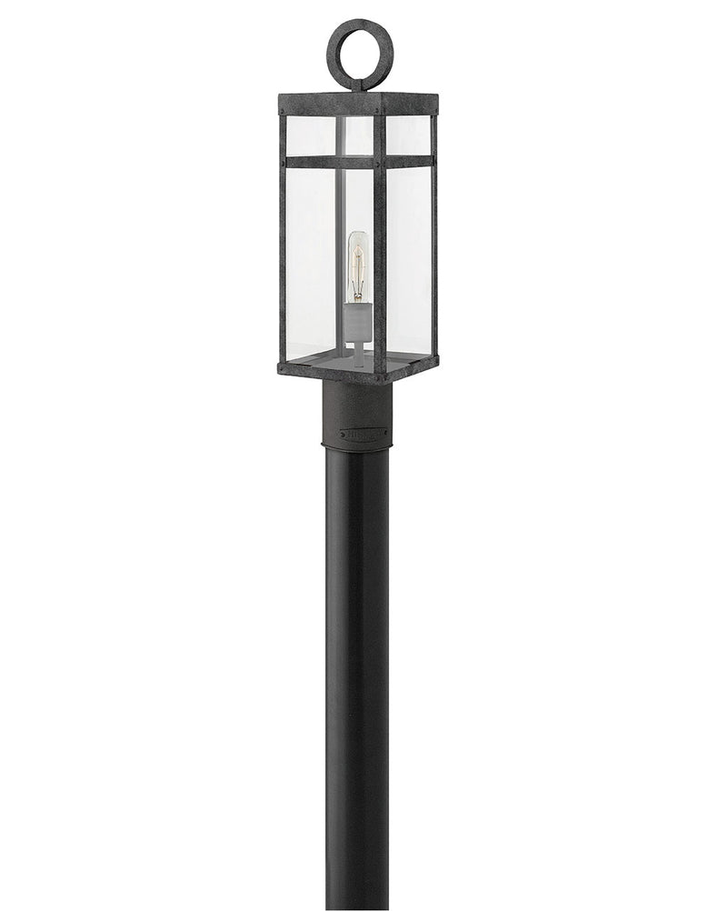 Hinkley 2801DZ-LV LED Post Top or Pier Mount Lantern, Aged Zinc