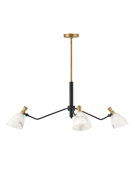 Hinkley 33793HB LED Chandelier, Heritage Brass