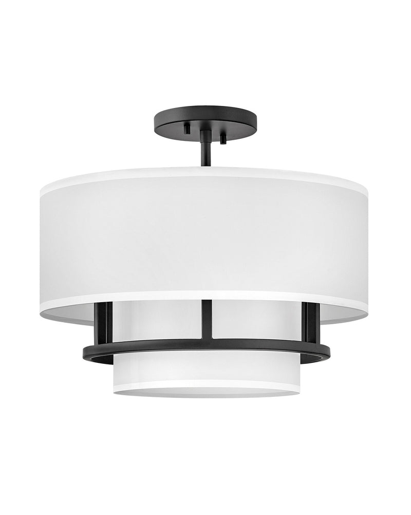 Hinkley 38893BK LED Semi-Flush Mount, Black