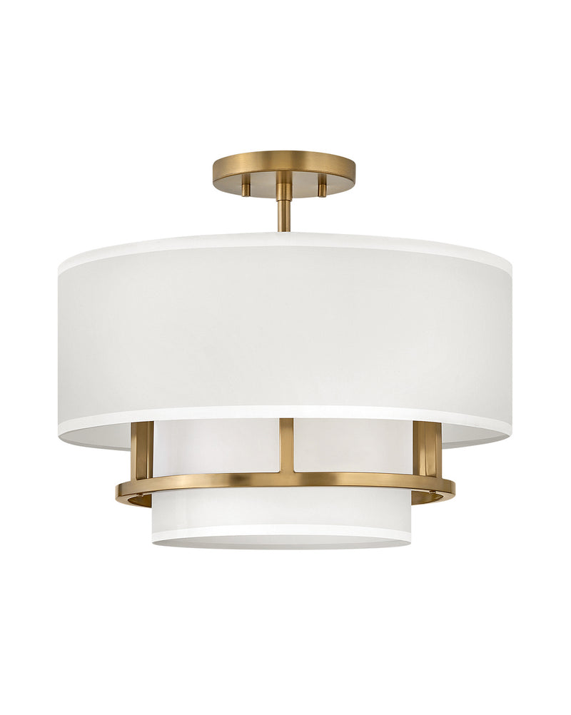 Hinkley 38893LCB LED Semi-Flush Mount, Lacquered Brass