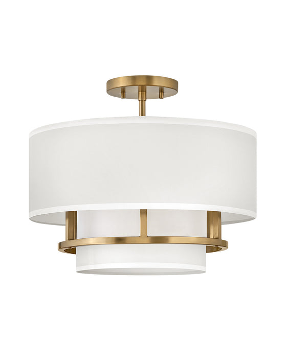 Hinkley 38893LCB LED Semi-Flush Mount, Lacquered Brass