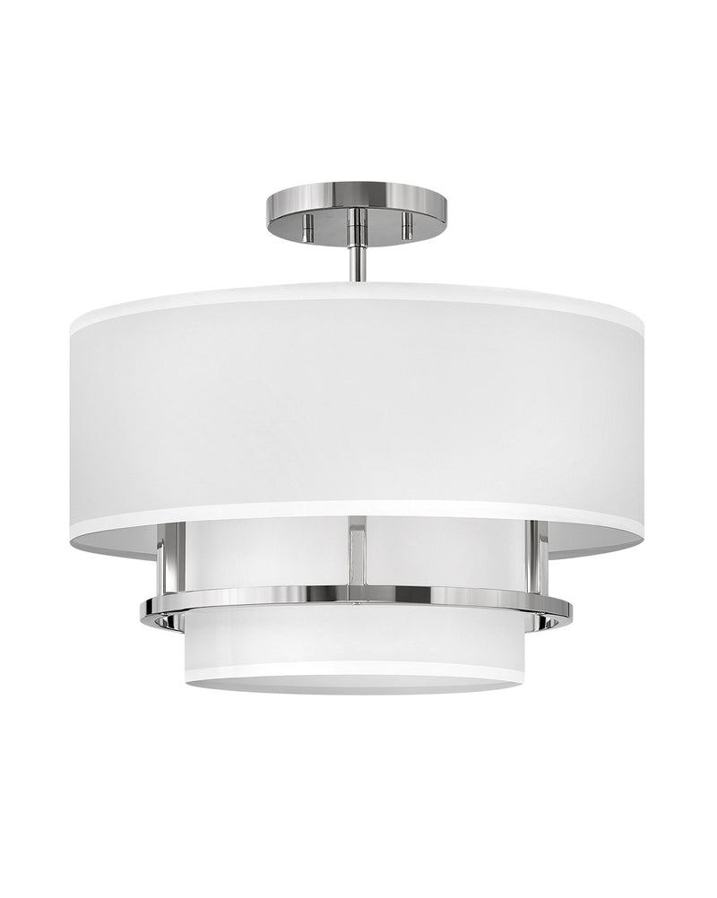 Hinkley 38893PN LED Semi-Flush Mount, Polished Nickel