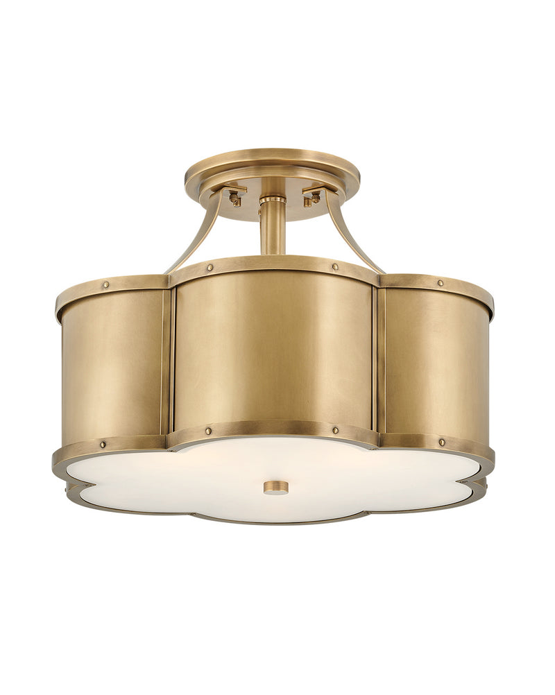 Hinkley 4444HB LED Semi-Flush Mount, Heritage Brass