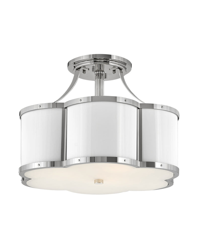 Hinkley 4444PN LED Semi-Flush Mount, Polished Nickel
