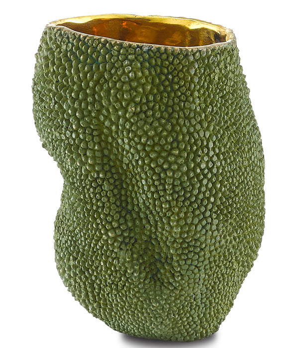 Currey and Company 1200-0287 Vase, Green/Gold