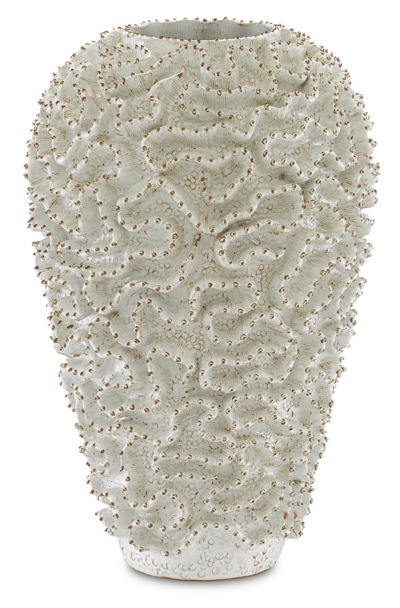 Currey and Company 1200-0297 Vase, White/Gold