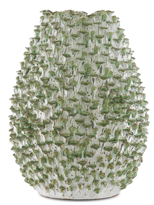 Currey and Company 1200-0302 Vase, White/Green
