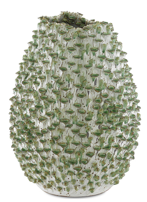 Currey and Company 1200-0302 Vase, White/Green