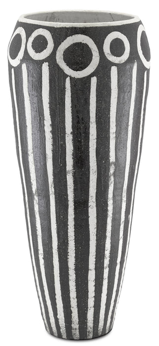 Currey and Company 1200-0318 Urn, Textured Black/White