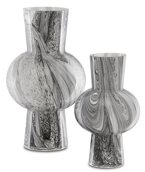 Currey and Company 1200-0355 Vase Set of 2, Black/White