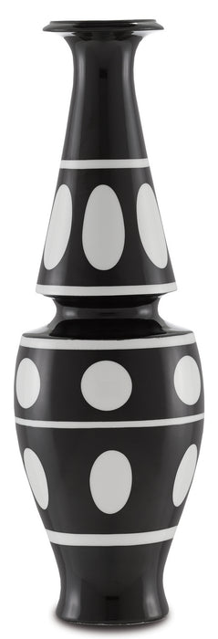 Currey and Company 1200-0386 Vase, Black/White