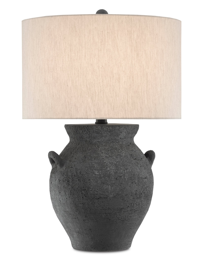 Currey and Company 6000-0537 One Light Table Lamp, Black Ash/Satin Black