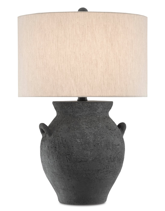 Currey and Company 6000-0537 One Light Table Lamp, Black Ash/Satin Black
