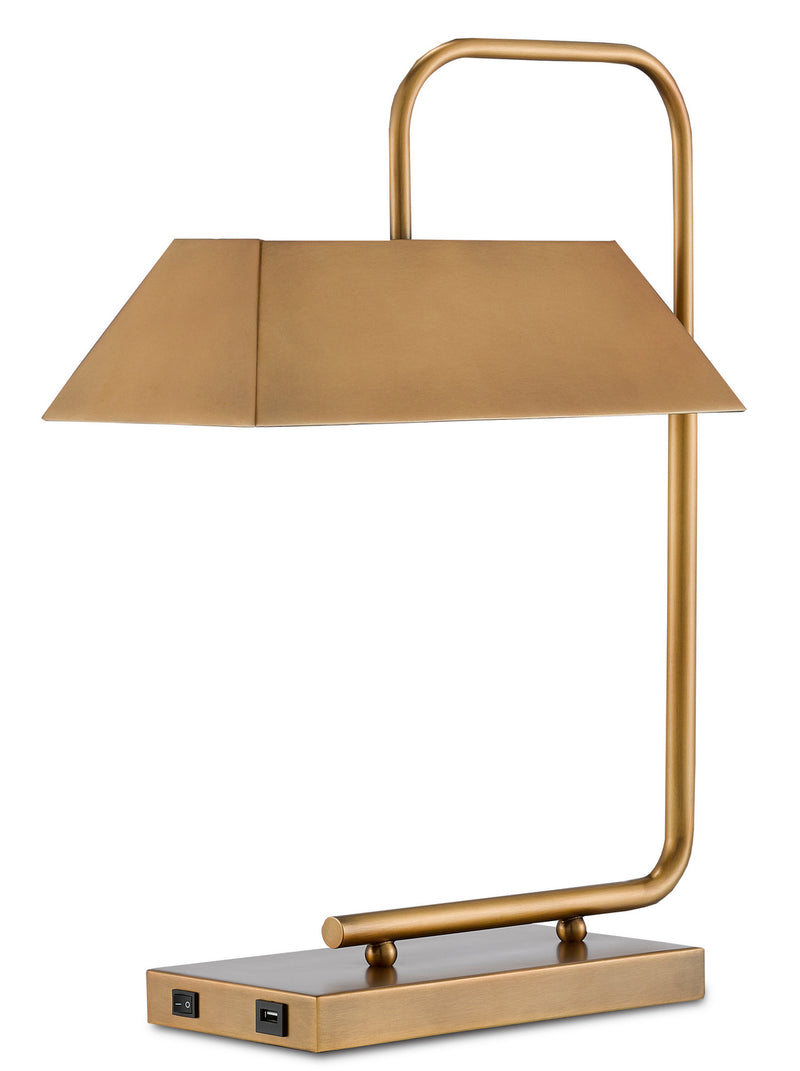Currey and Company 6000-0565 Two Light Table Lamp, Light Antique Brass