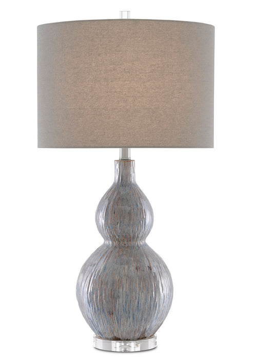 Currey and Company 6000-0610 One Light Table Lamp, Gray/Blue/Taupe/Clear