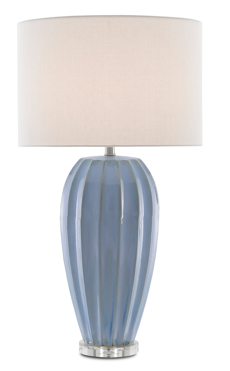 Currey and Company 6000-0616 One Light Table Lamp, Light Blue/Clear