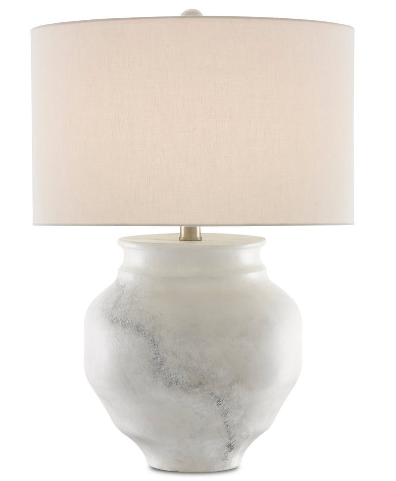 Currey and Company 6000-0623 One Light Table Lamp, White/Gray/Contemporary Silver Leaf