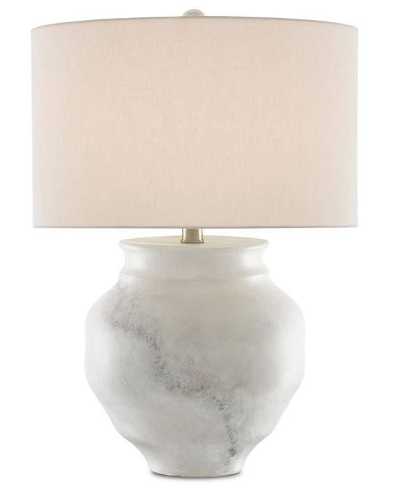 Currey and Company 6000-0623 One Light Table Lamp, White/Gray/Contemporary Silver Leaf