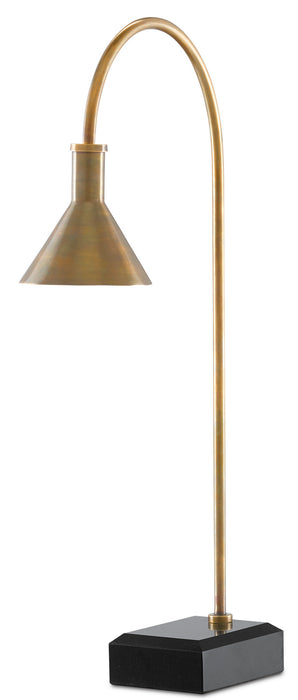 Currey and Company 6000-0628 One Light Table Lamp, Vintage Brass/Black