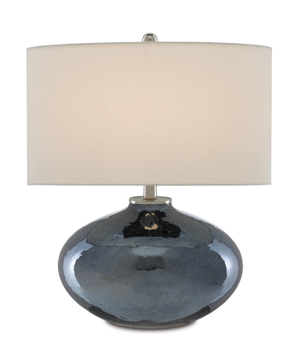 Currey and Company 6000-0645 One Light Table Lamp, Blue Plated/Polished Nickel