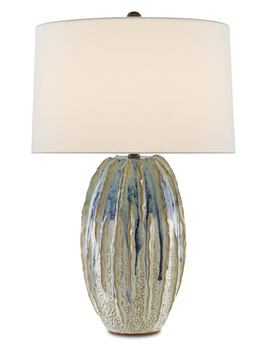 Currey and Company 6000-0681 One Light Table Lamp, Milk/Purple