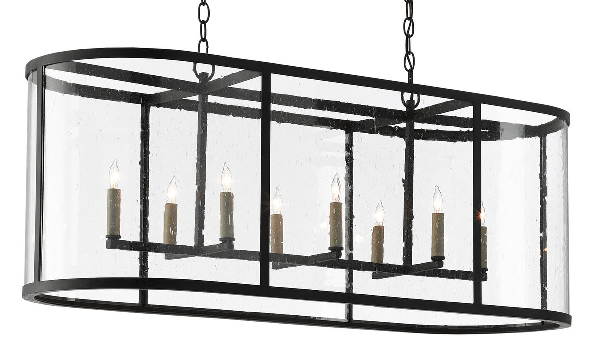 Currey and Company 9000-0551 Eight Light Chandelier, Antique Black