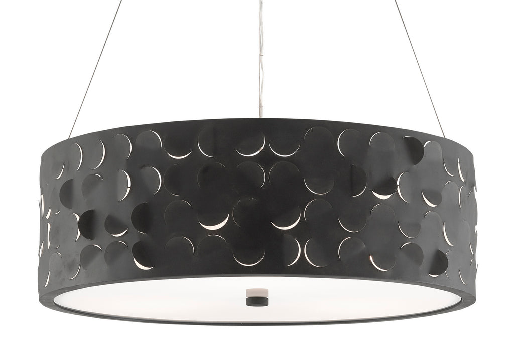 Currey and Company 9000-0556 Three Light Chandelier, Blacksmith/Sugar White