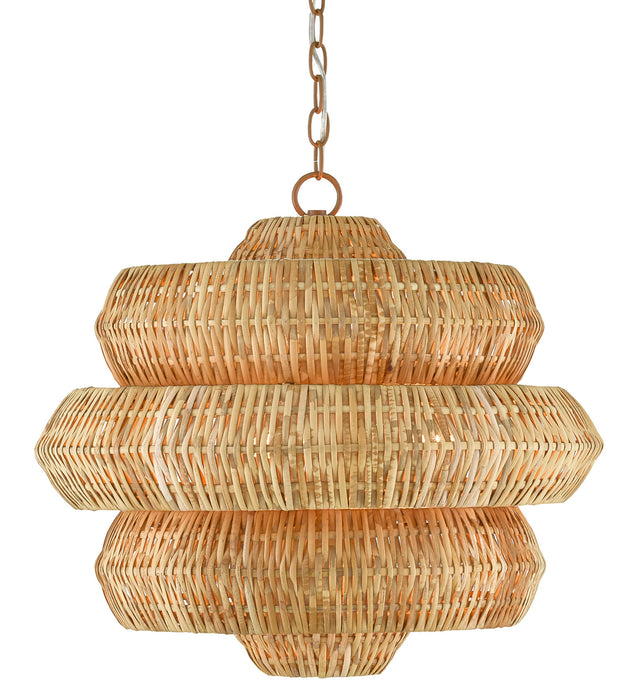 Currey and Company 9000-0604 Three Light Chandelier, Natural/Khaki