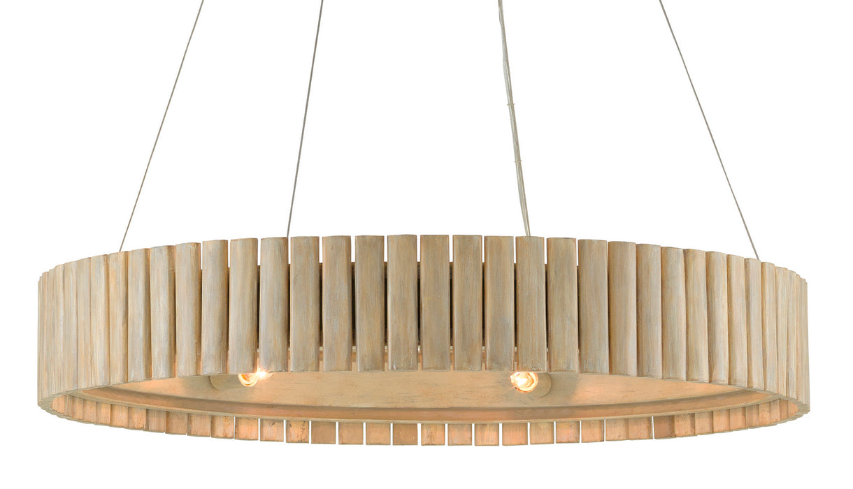Currey and Company 9000-0646 Six Light Chandelier, Light Taupe/Smokewood