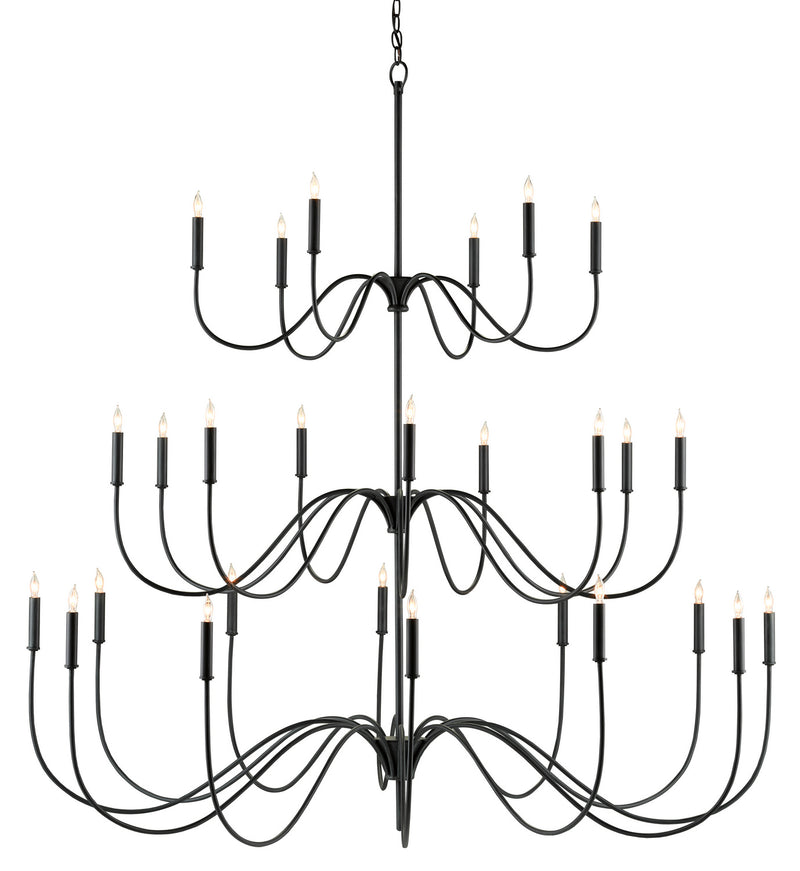 Currey and Company 9000-0655 27 Light Chandelier, Antique Black