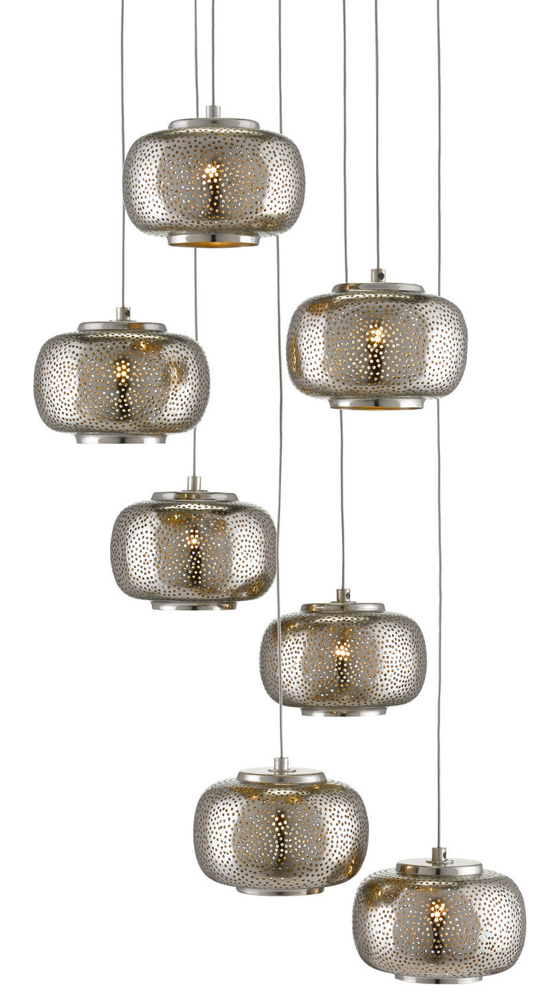 Currey and Company 9000-0690 Seven Light Pendant, Nickel