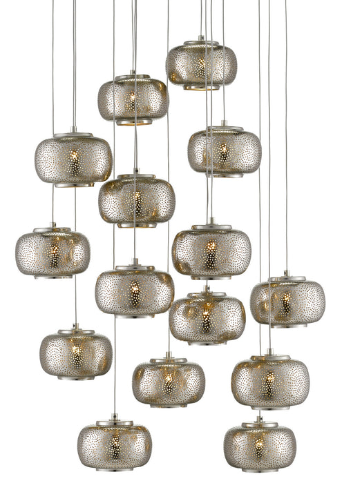 Currey and Company 9000-0691 15 Light Pendant, Nickel