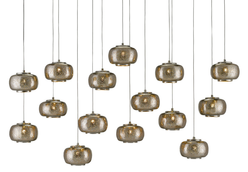 Currey and Company 9000-0692 15 Light Pendant, Nickel