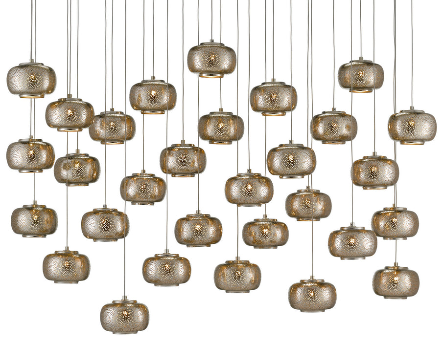 Currey and Company 9000-0693 30 Light Pendant, Nickel