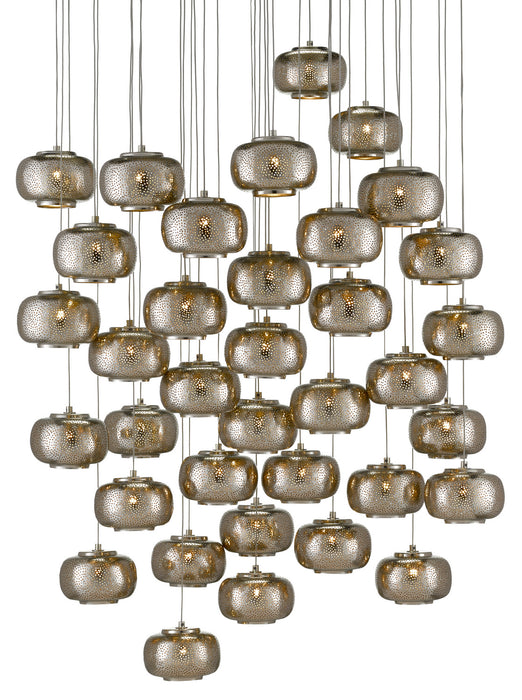 Currey and Company 9000-0694 36 Light Pendant, Nickel