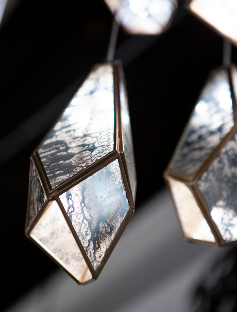Currey and Company 9000-0702 One Light Pendant, Raj Mirror/Antique Brass