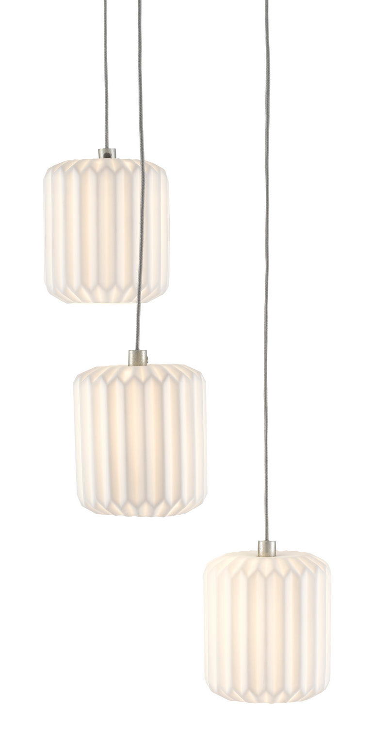 Currey and Company 9000-0710 Three Light Pendant, White